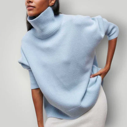Pull col roulé oversize femme - Pull d'hiver doux et chaud
