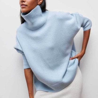 Damen Rollkragenpullover Oversized Weich - IdealeKleiden