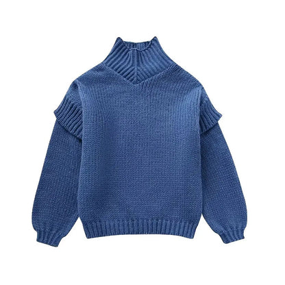 Daphne - Pull en tricot grande taille col roulé chic