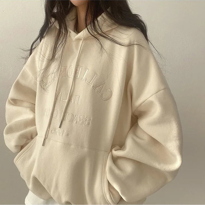 Grand Hoodie Femme avec Broderie
