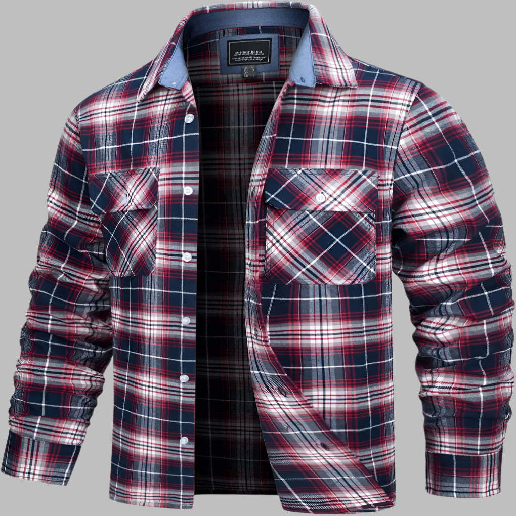 Chemise à carreaux en coton aspect flanelle