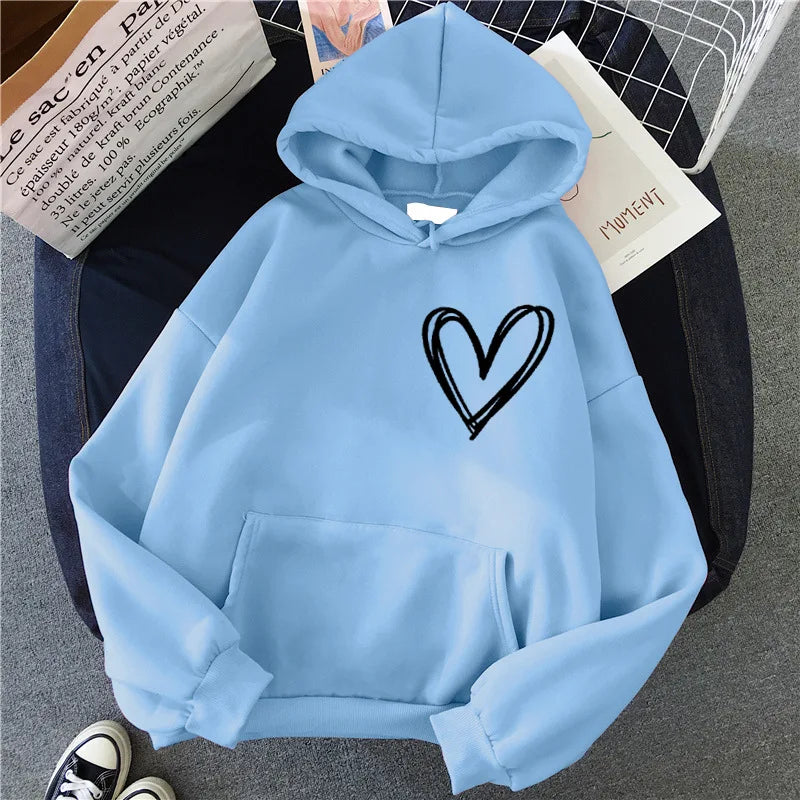 Sweat à capuche cœur femme Confortable Design tendance