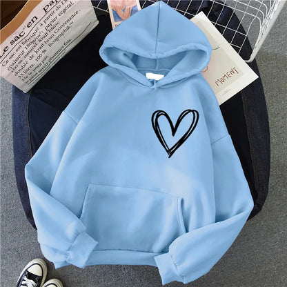 Sweat à capuche cœur femme Confortable Design tendance