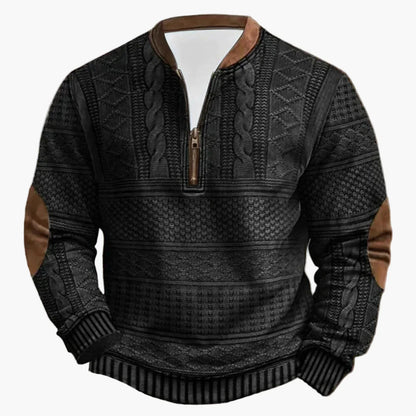 Pull d'extérieur confortable col montant zippé