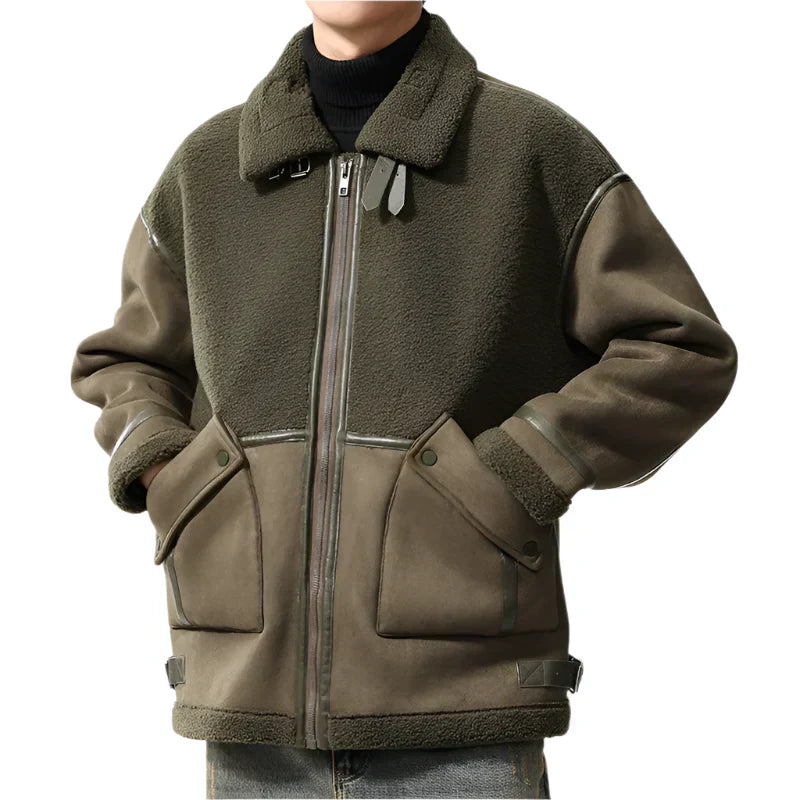 Blouson aviateur en cuir pour homme