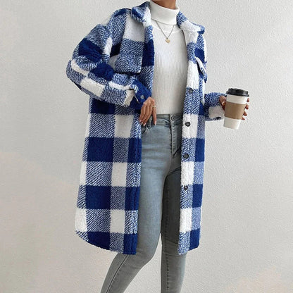 Modische Karojacke Warm Polarfleece - IdealeKleiden