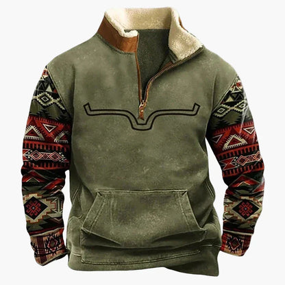 Pull élégant look western motif ethnique outdoor