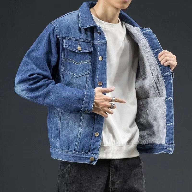 Cordell - Blouson en jean avec épaisse doublure en laine