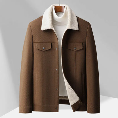 Gilet polaire chaud pour hommes avec col