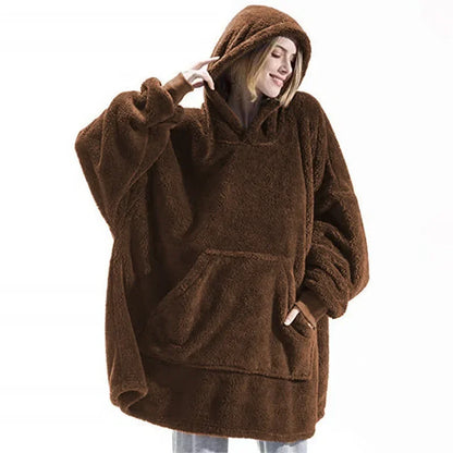 Grand sweat à capuche en flanelle pour hommes et femmes