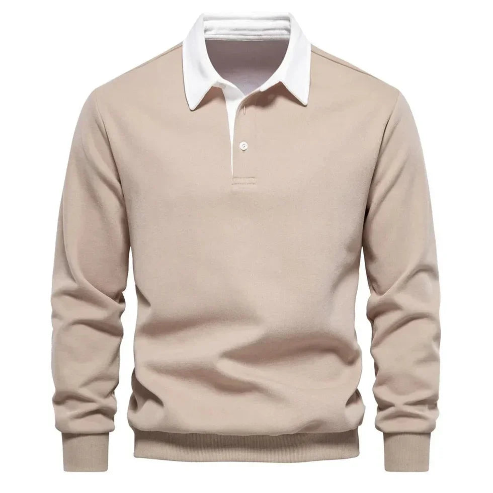 T-shirt homme à manches longues avec col, look élégant