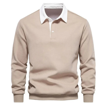T-shirt homme à manches longues avec col, look élégant