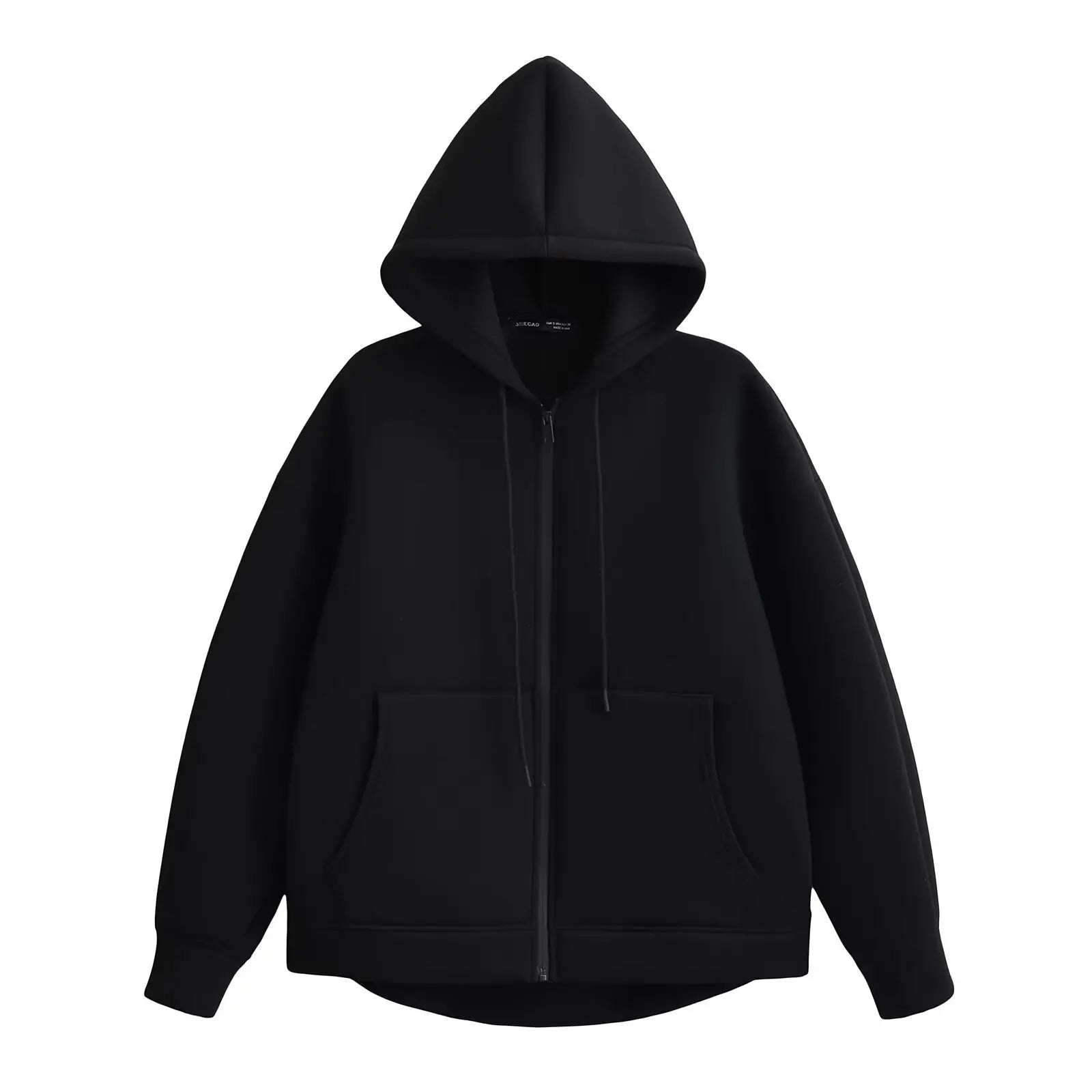 Damen Kapuzenjacke Reißverschluss Locker Fit - IdealeKleiden
