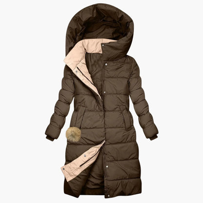 Manteau matelassé d'hiver pour femme | Long parka coupe-vent