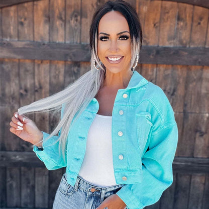 Veste en jean effilochée tendance pour femme