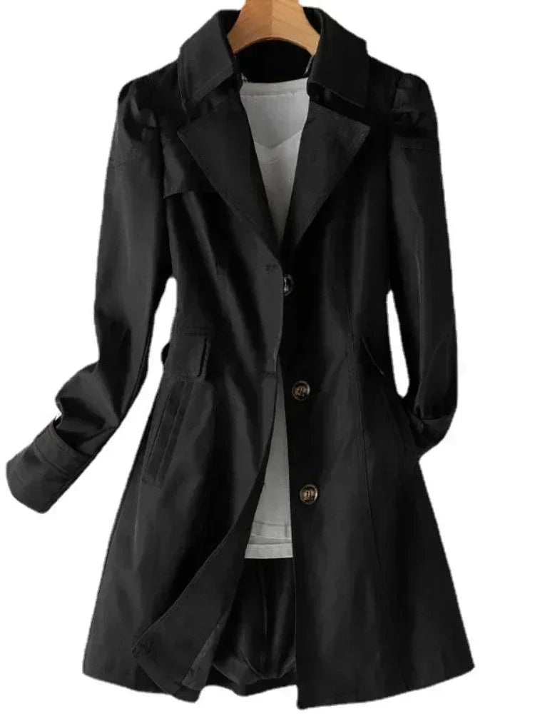 Trench-coat stylé Décontracté Coupe-vent