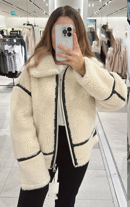 Veste oversize douce en sherpa Chaude et confortable