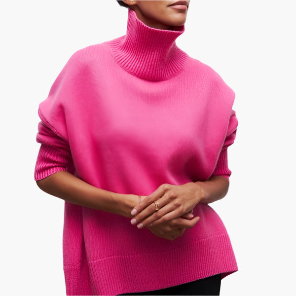 Pull élégant pour femme | Pull à col roulé à manches larges