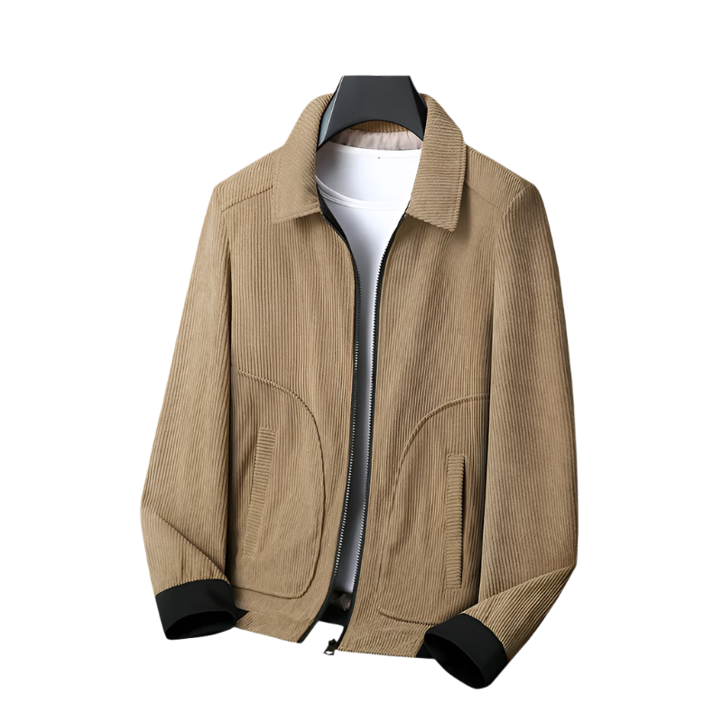 Herren Cordjacke Reißverschluss Modern - IdealeKleiden