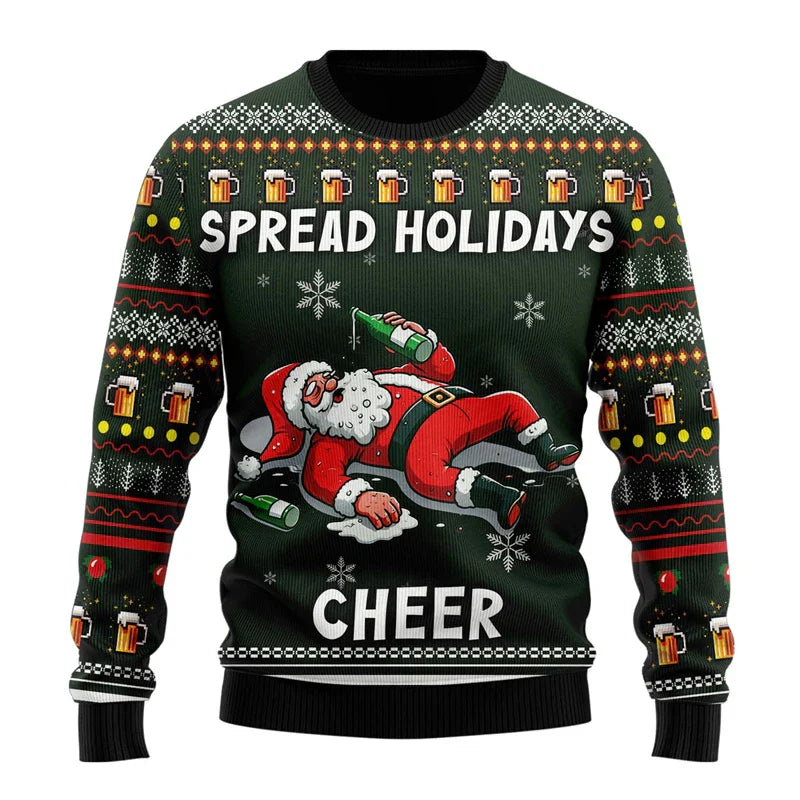 Pull de Noël Homme Motif Bière Rigolo