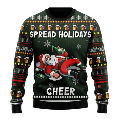 Pull de Noël Homme Motif Bière Rigolo