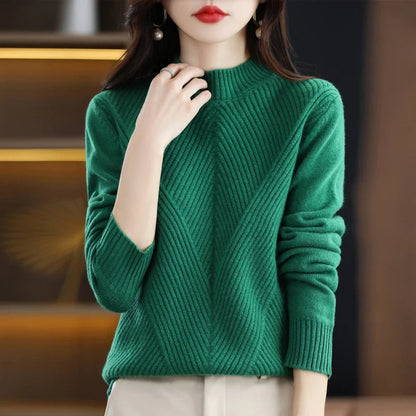 Pull tricoté Col Rond Chaud Hiver