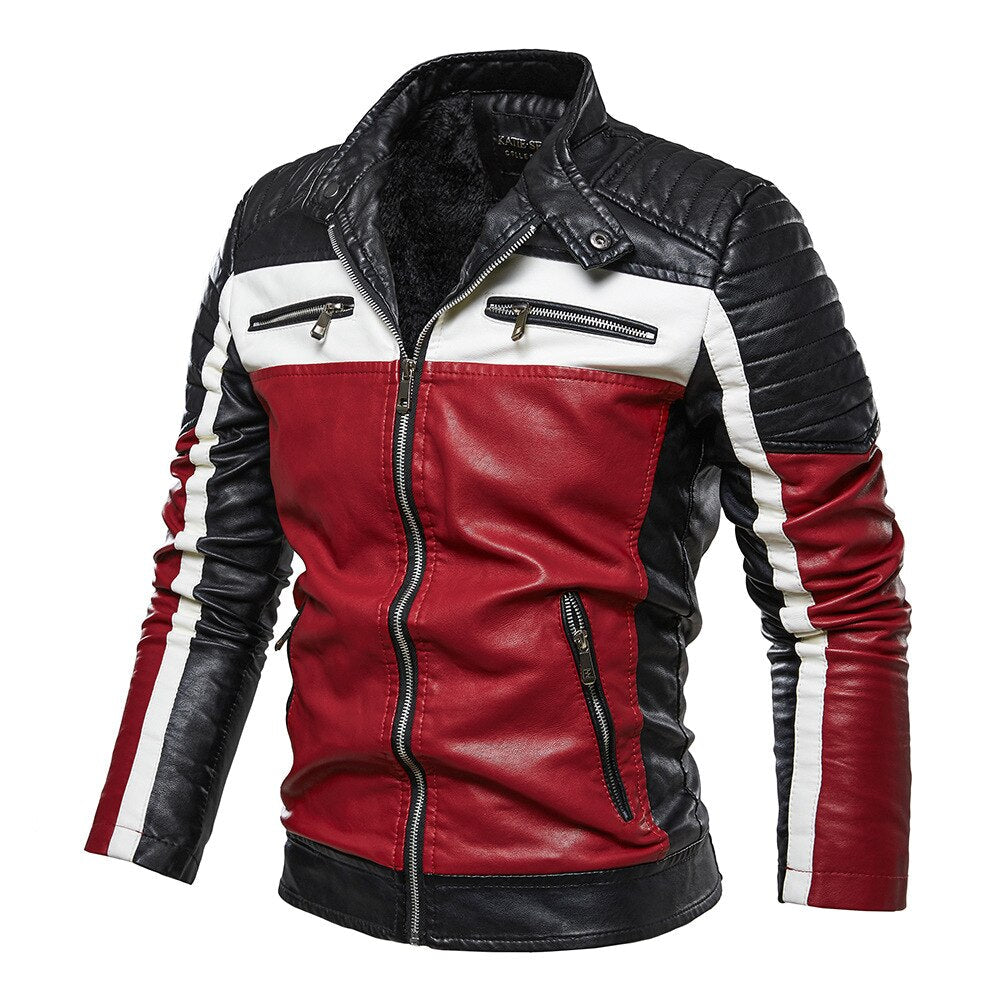 Blouson en cuir classique moderne pour homme