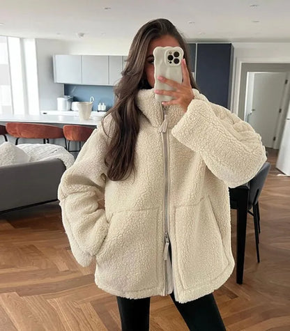 Veste oversize douce en sherpa Chaude et confortable