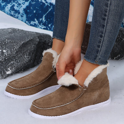 Bottes souples pour femmes Confortables en peluche et fourrure