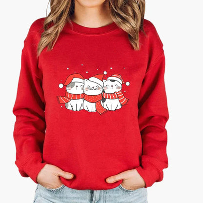 Pull de Noël chat guirlande lumineuse - Pull chat drôle Hiver