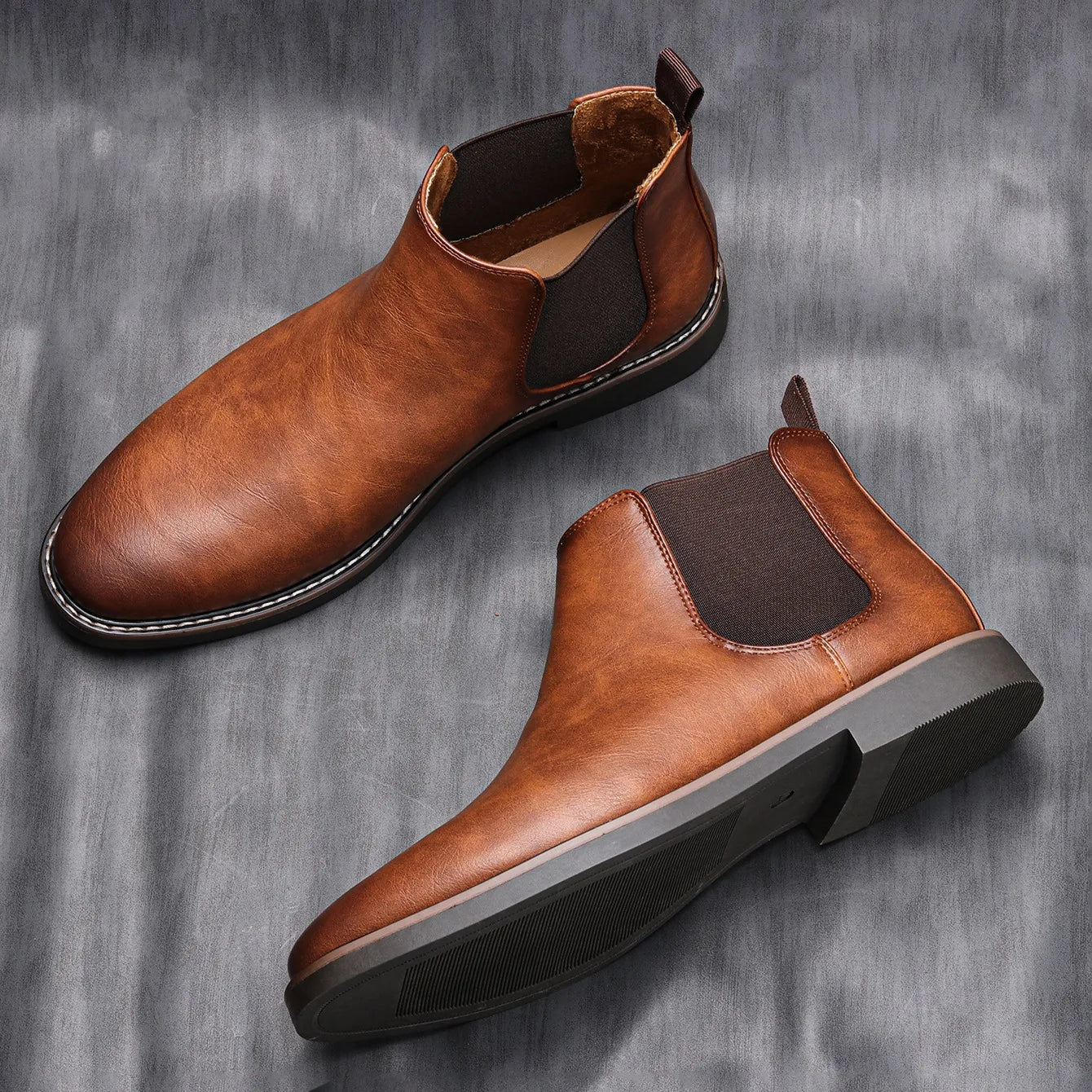 Bottes élégantes pour hommes à fermeture éclair latérale
