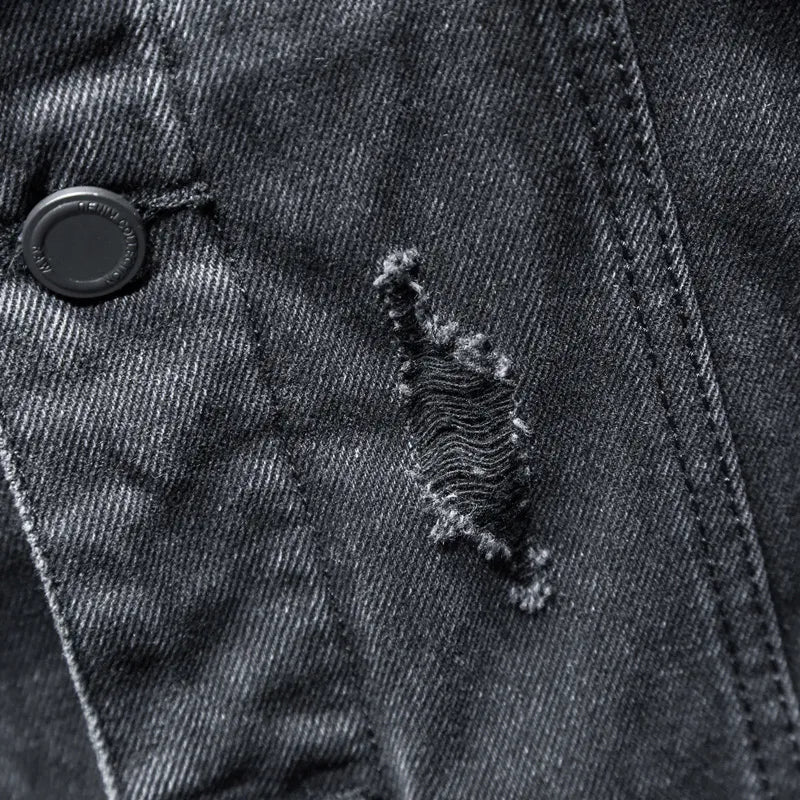 Herren Jeansjacke Mit Kapuze Modern - IdealeKleiden