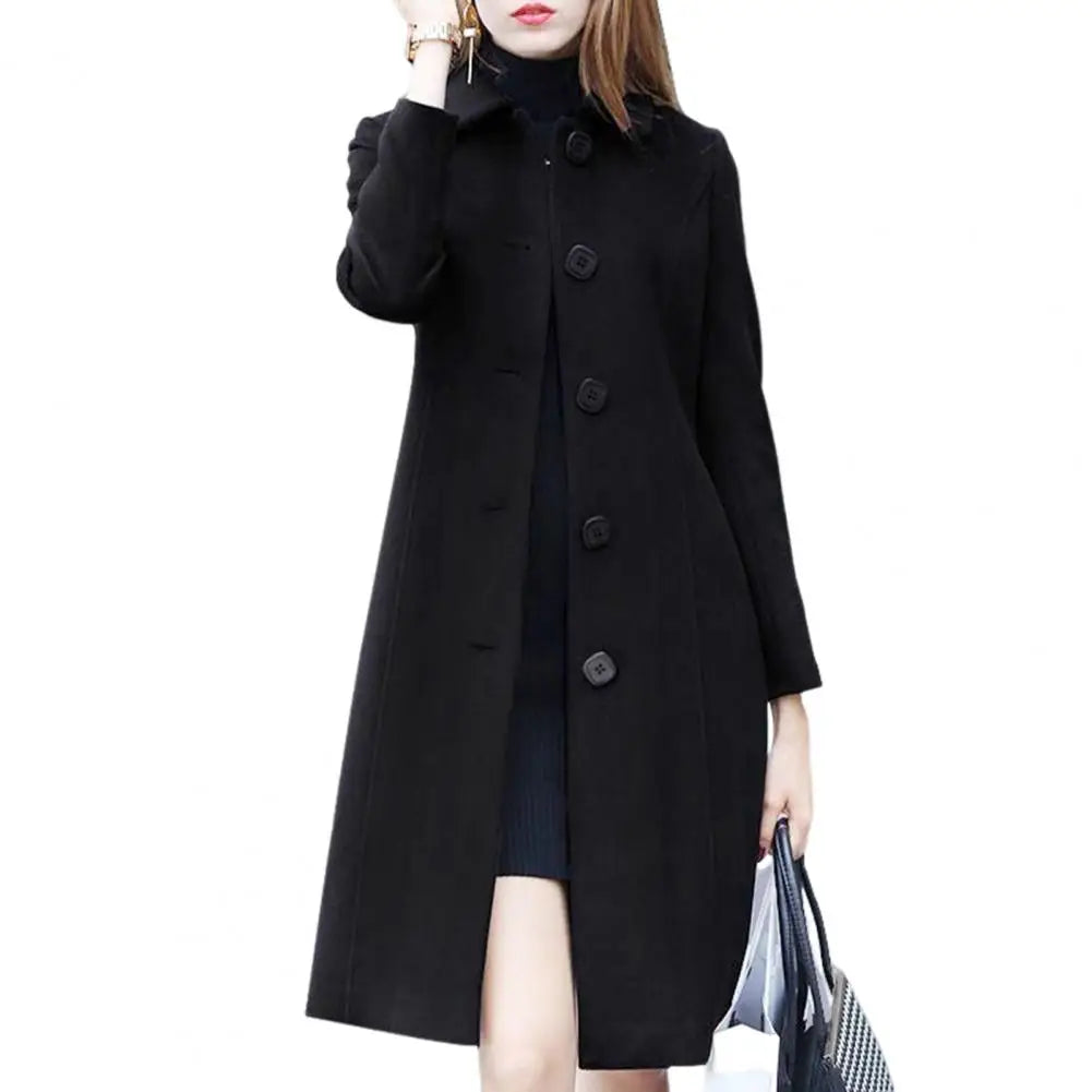 Manteau en laine chaud pour femme, moderne, à boutons