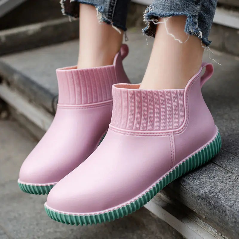 Bottes imperméables pour femme aspect tricot antidérapantes