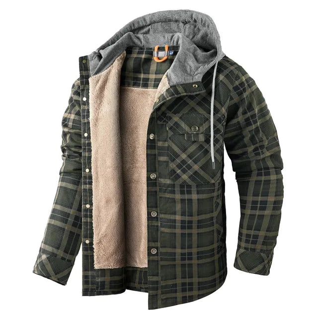 Veste chemise à carreaux chaude homme