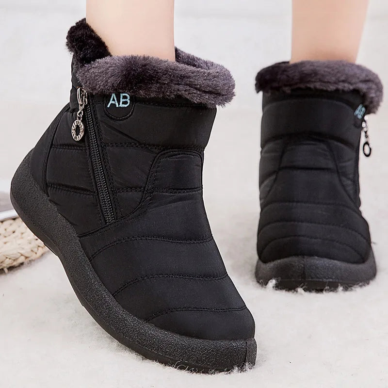 Bottes de neige chaudes Hauteur cheville Imperméables Doublure en peluche