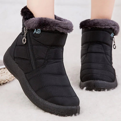 Bottes de neige chaudes Hauteur cheville Imperméables Doublure en peluche
