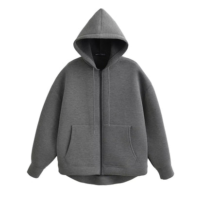 Veste à capuche zippée ample pour femme