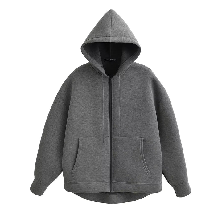 Veste à capuche zippée ample pour femme
