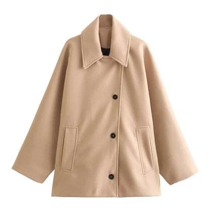 Élégant manteau court pour femme style classique