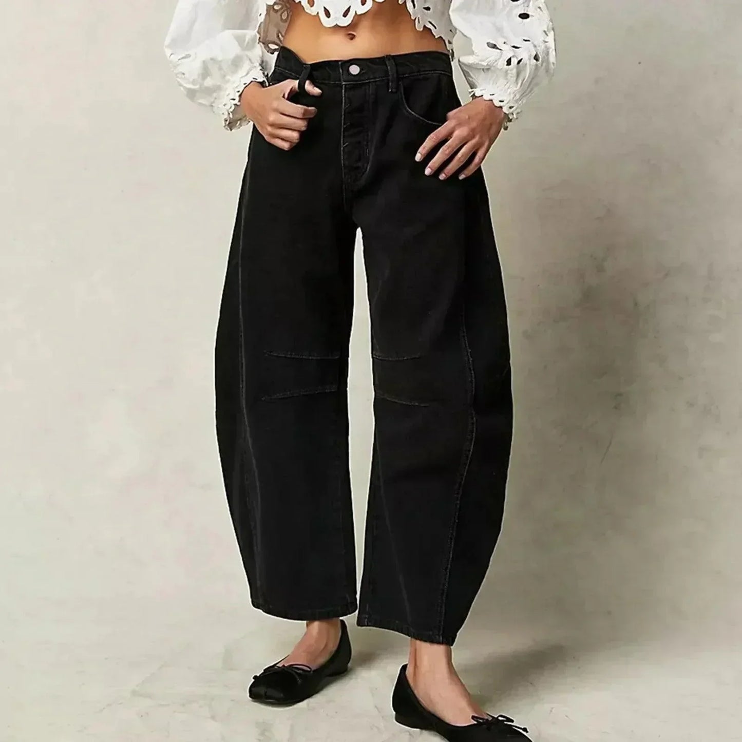 Jeans taille haute confortable pour femme