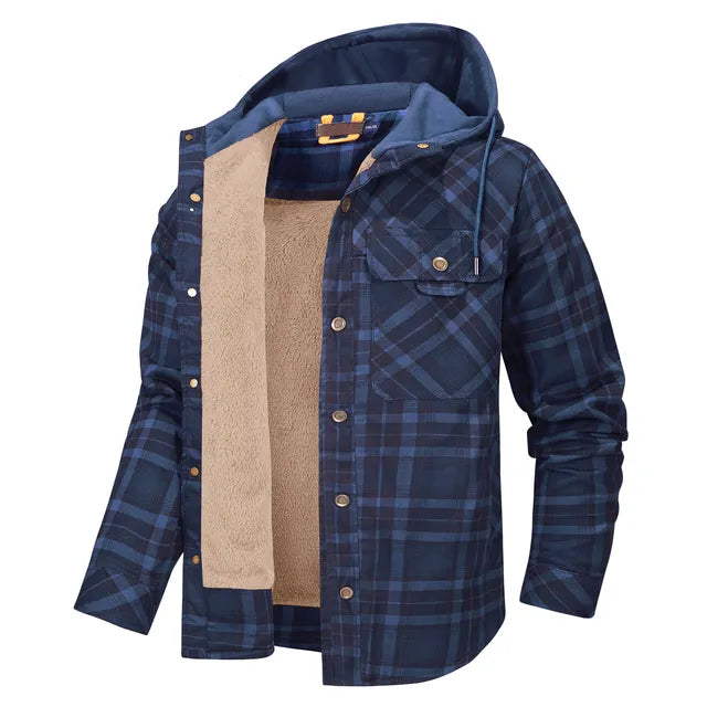 Veste chemise à carreaux chaude homme
