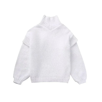 Daphne - Pull en tricot grande taille col roulé chic
