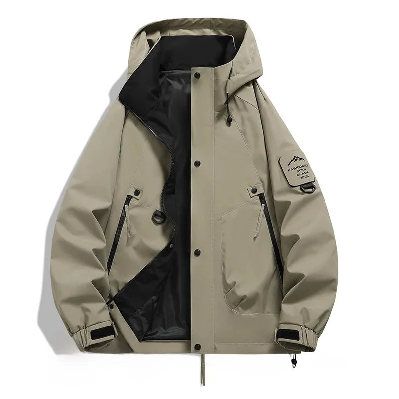 Veste d'extérieur pour homme Capuche Fermeture éclair