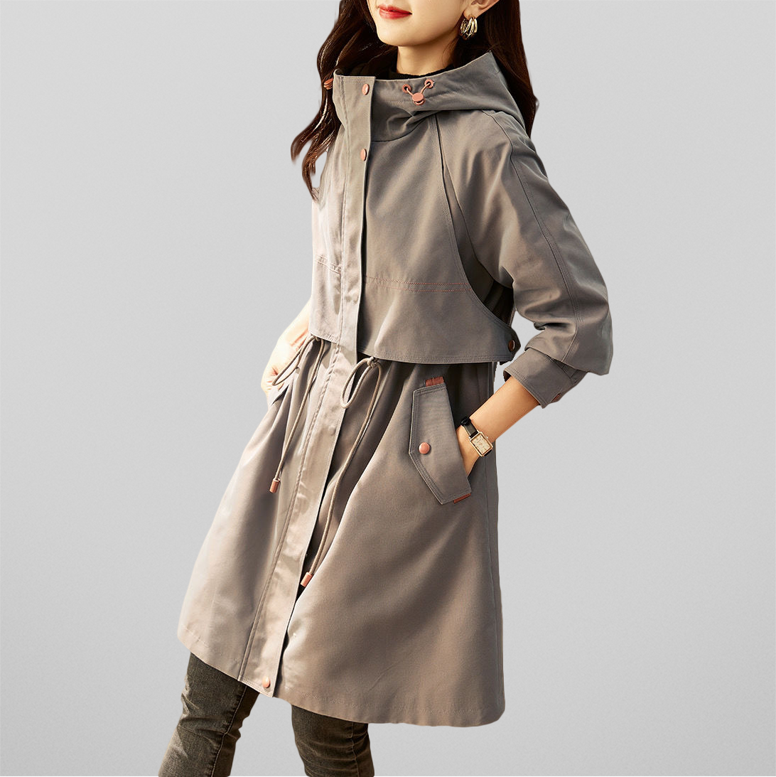 Veste stylée femme rouge capuche