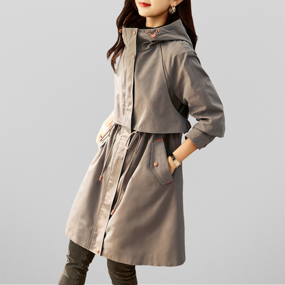 Veste stylée femme rouge capuche