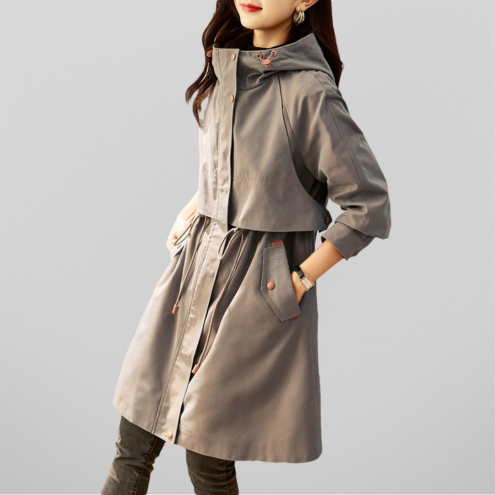 Veste stylée femme rouge capuche