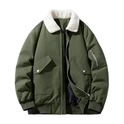 Veste d'hiver col en peau d'agneau moderne tendance