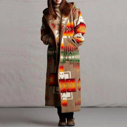 Manteau ethnique long femme style bohème chic