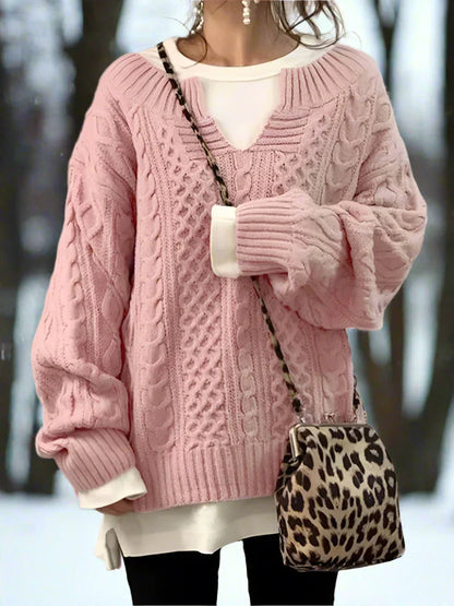 Pull tricoté oversize Doux et chaud Coupe confortable